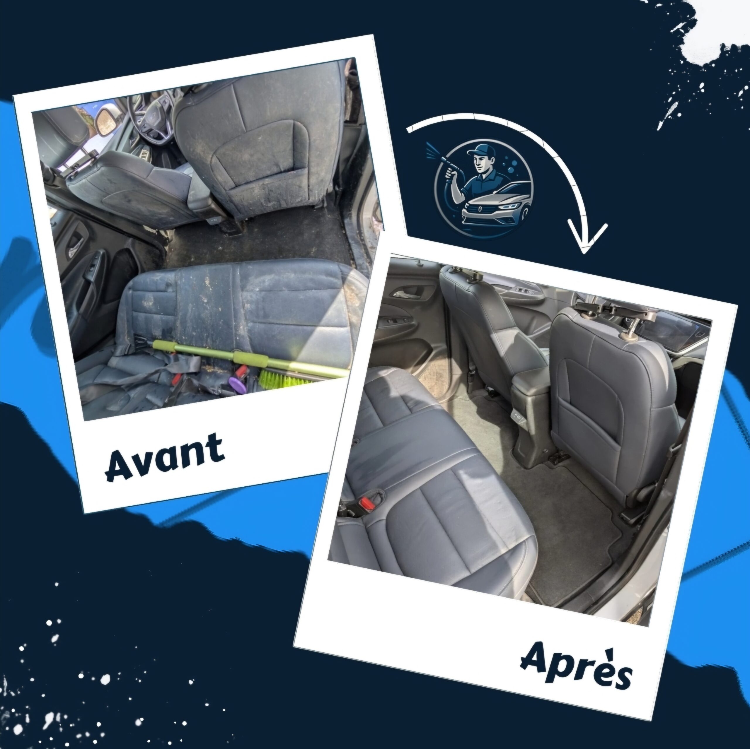 Before and after mobile car wash in Montreal — Platinum Package