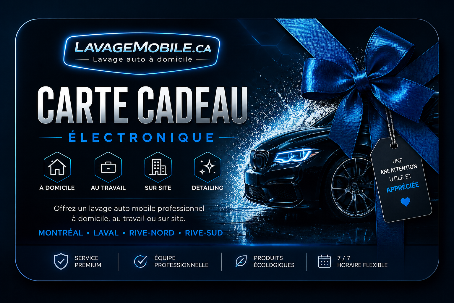 Carte Cadeau Electronique lavagemobile.ca